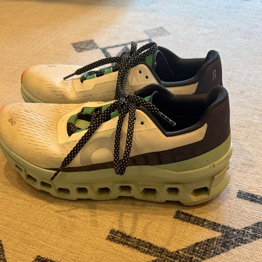 On Running Black and Green Athletic Shoes